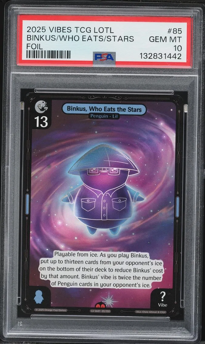 2025 #85 Binkus, Who Eats the Stars PSA 10 Vibes TCG Legend of the Lils Collectible Card Games