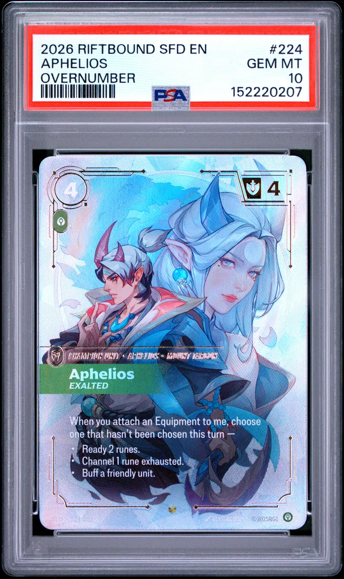 2026 #224 Aphelios - Exalted PSA 10 Riftbound: League of Legends Sfd-Spiritforged