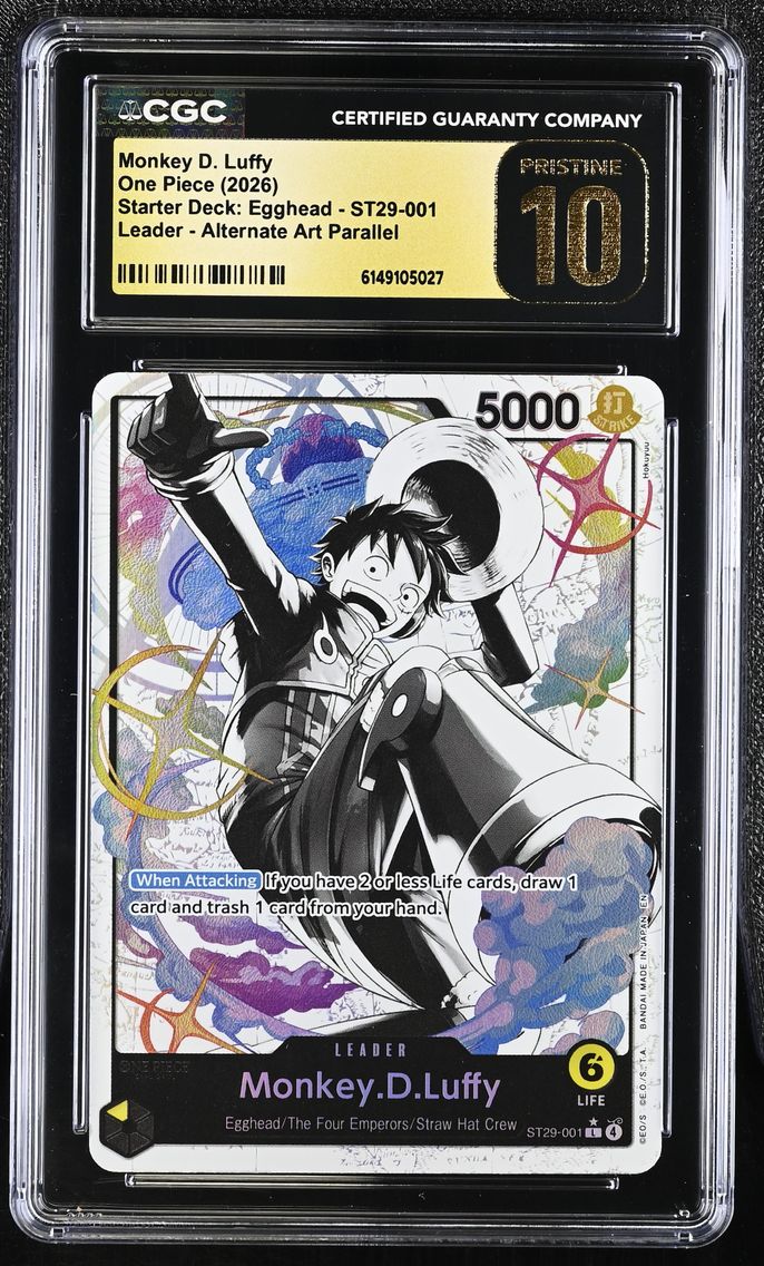 2026 #ST29-001 Monkey D. Luffy CGC 10 Pristine Starter Deck: Egghead (ST29) - English