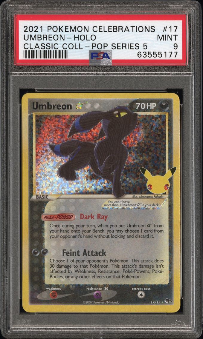2021 #17 Umbreon-Gold Star PSA 9 Celebrations Classic Collection