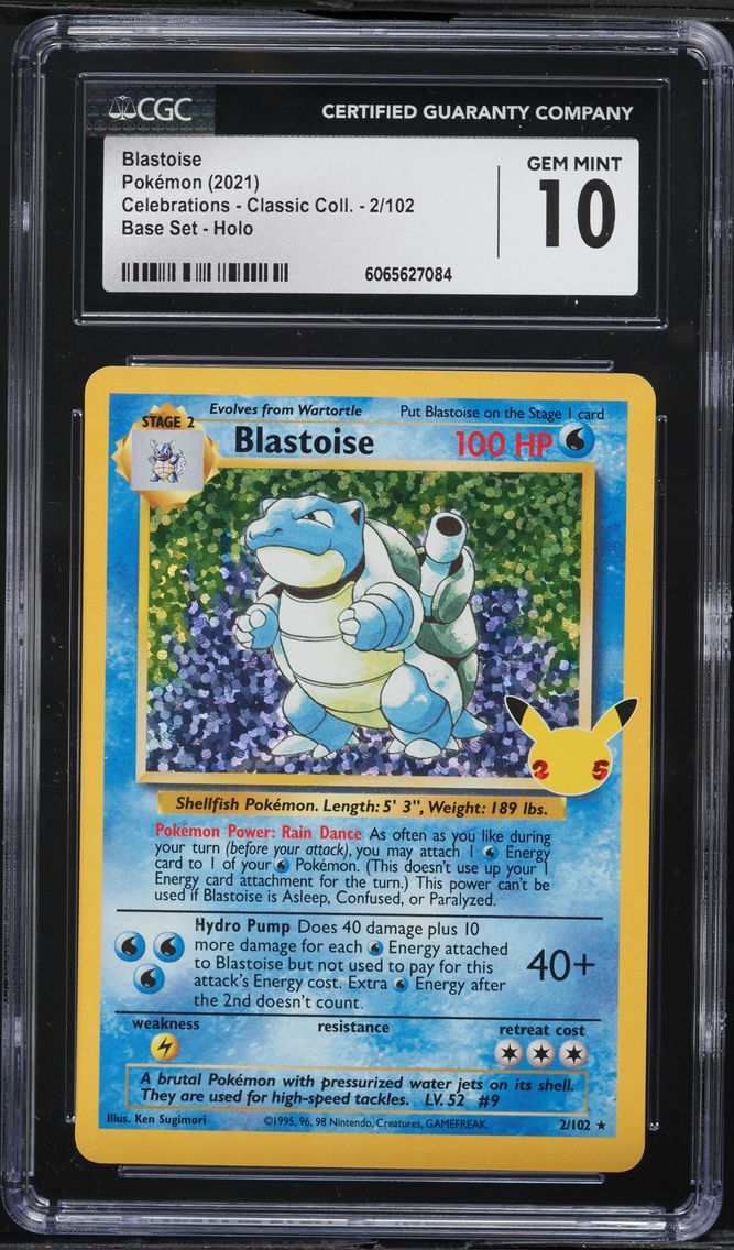 2021 #2 Blastoise-Holo CGC 10 Celebrations Classic Collection Pokemon
