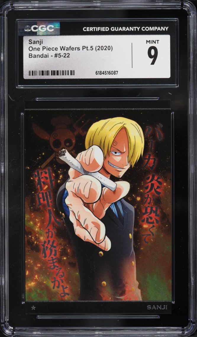 2020 #5-22 CGC 9 One Piece Japanese Bandai Wafers Pt. 5 Sanji