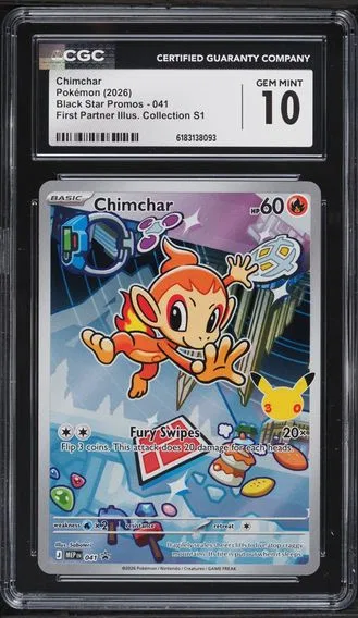 2026 #41 Chimchar CGC 10 Pokemon Mega Evolution Promo First Partner Illustration Full Art