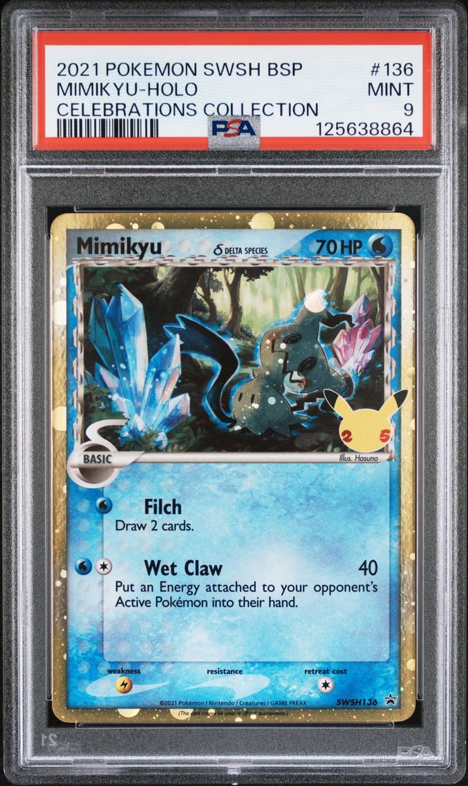 2021 #136 Mimikyu-Holo PSA 9 Swsh Black Star Promo Pokemon