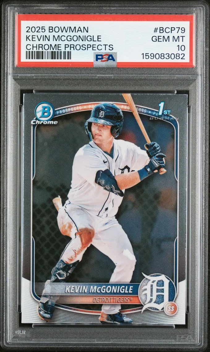 2025 #BCP79 KEVIN MCGONIGLE PSA 10 Bowman Chrome Prospects