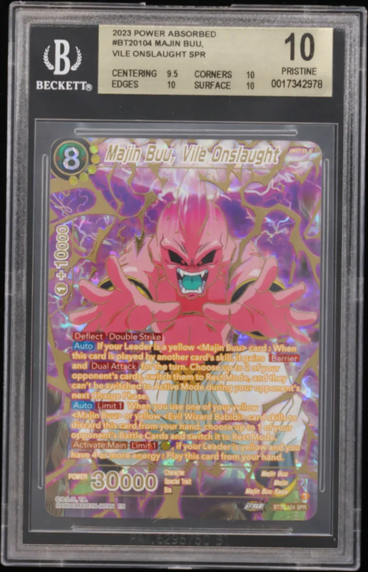 2023 #BT20104 Majin Buu, Vile Onslaught SPR BGS 10 Dragon Ball Super Card Game Power Absorbed