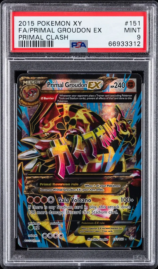 2015 #151 Full Art/Primal Groudon EX PSA 9 XY Primal Clash Pokemon