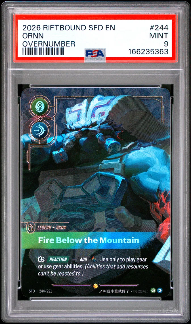 2026 #244 Ornn - Fire Below the Mountain PSA 9 Riftbound: League of Legends Sfd-Spiritforged