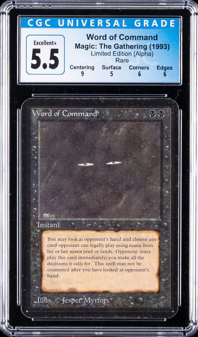 1993 WORD OF COMMAND CGC 5.5 MAGIC:  THE GATHERING | LIMITED EDITION (ALPHA) - RARE