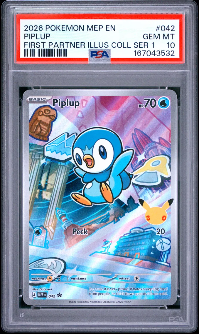 2026 #042 Piplup PSA 10 Mep EN-Me Black Star Promo