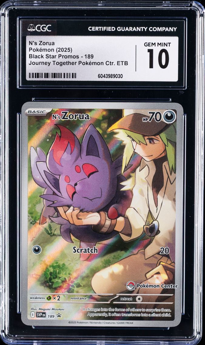 2025 #189 N's Zorua CGC 10 Black Star Promos - Scarlet & Violet SVP EN - English Pokemon