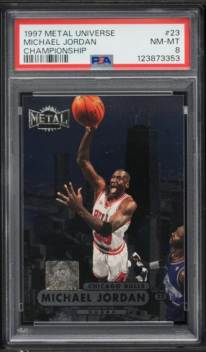 1997 #23 Michael Jordan PSA 8 Metal Universe Championship Basketball