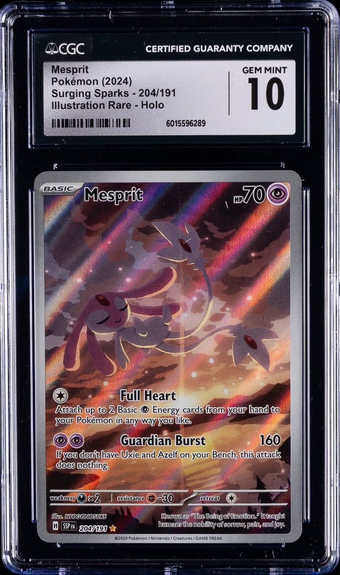 2024 #204 Mesprit CGC 10 Gem Mint Pokemon | Surging Sparks - Illustration Rare - Holo