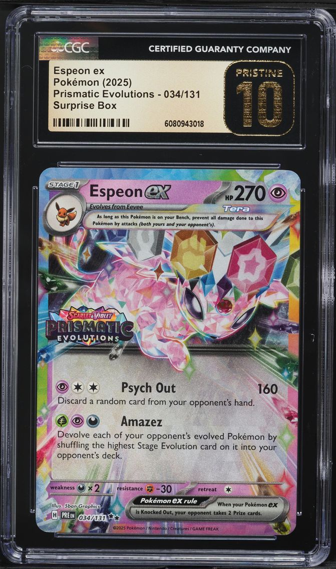 2025 #034 Espeon EX CGC 10 Pristine Pre EN-Prismatic Evolutions Pokemon