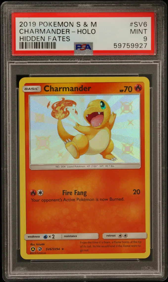 2019 #SV6 Charmander-Holo PSA 9 Sun & Moon Hidden Fates