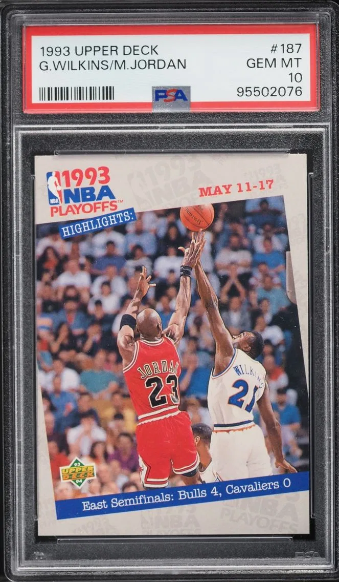 1993 #187 Jordan PSA 10 Upper Deck Basketball George Wilkins Michael