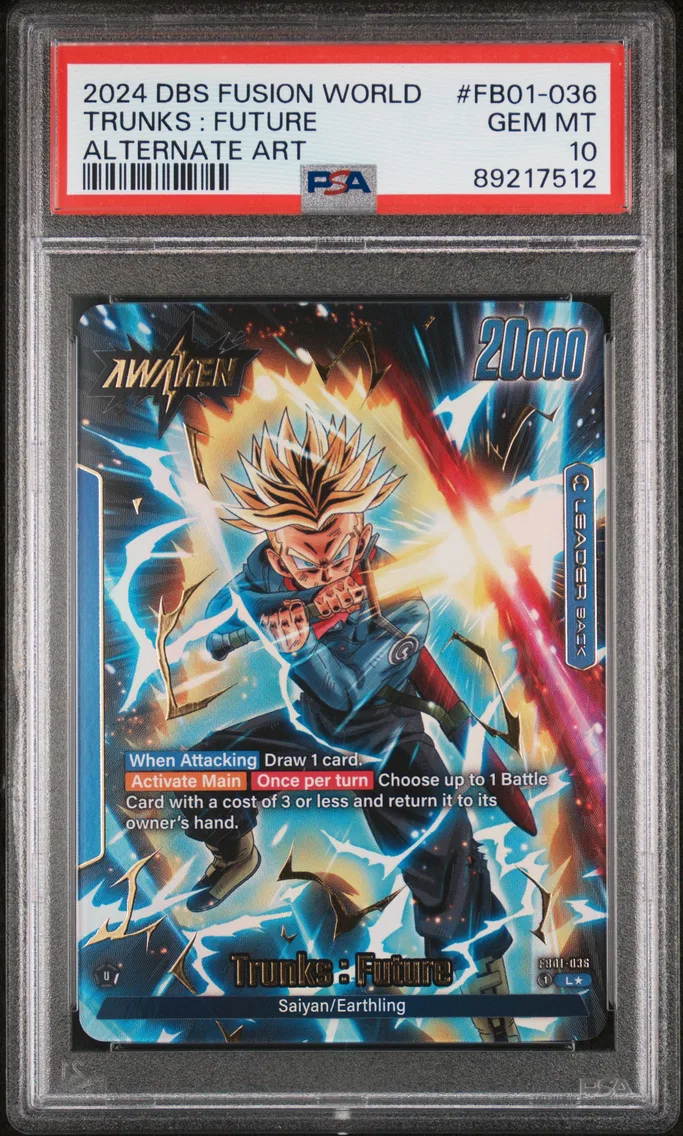 2024 #FB01-036 Trunks : Future PSA 10 Dragon Ball Super Card Game Fusion World Awakened Pulse