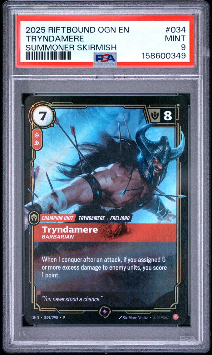 2025 #034 Tryndamere - Barbarian PSA 9 Riftbound: League of Legends Ogn-Origins