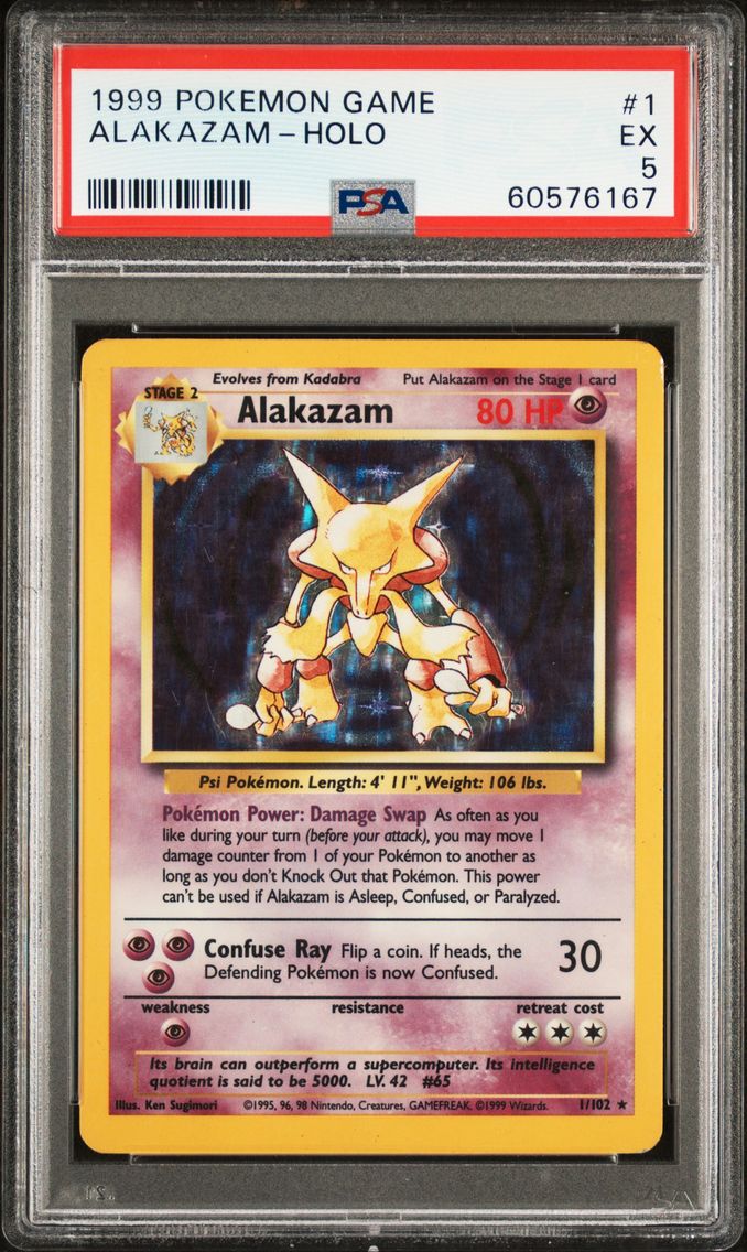 1999 #1 Alakazam-Holo PSA 5 Game Pokemon