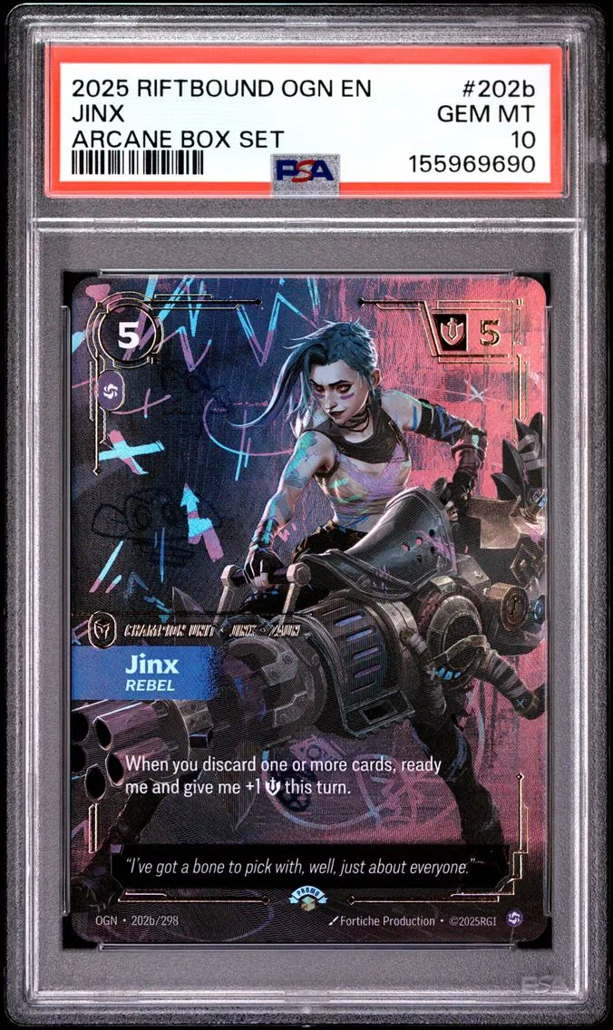 2025 #202b Jinx - Rebel PSA 10 Riftbound: League of Legends Ogn-Origins