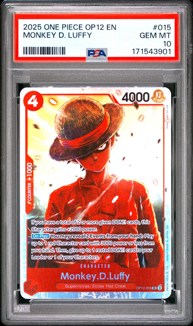 2025 #015 Monkey D. Luffy PSA 10 One Piece OP12-Legacy of the Master