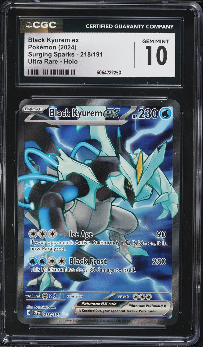2024 #218 Black Kyurem EX CGC 10 Ssp EN-Surging Sparks Pokemon