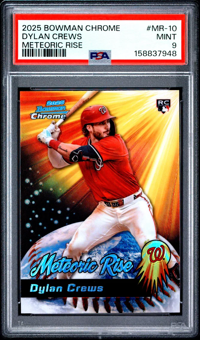 2025 #MR-10 Dylan Crews PSA 9 Bowman Chrome Meteoric Rise