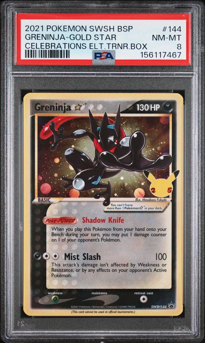 2021 #144 Greninja-Gold Star PSA 8 Swsh Black Star Promo