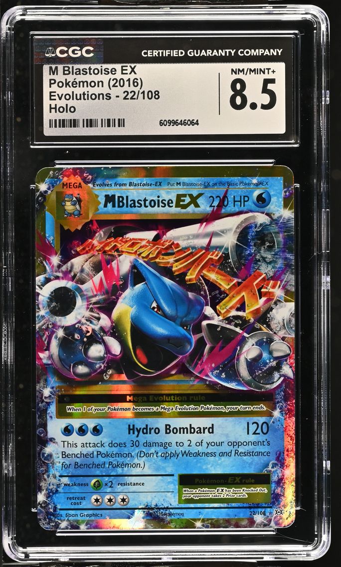 2016 #22 M Blastoise EX CGC 8.5 Evolutions - English