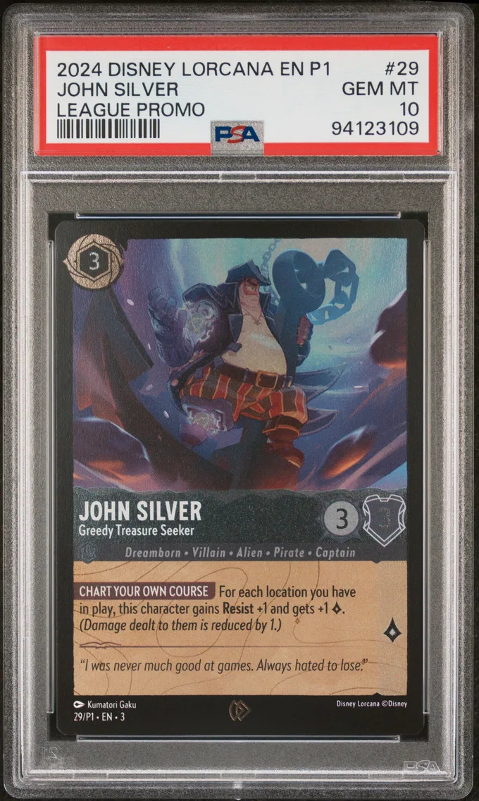 2024 #29 John Silver - Greedy Treasure Seeker PSA 10 Disney Lorcana EN P1-Promo