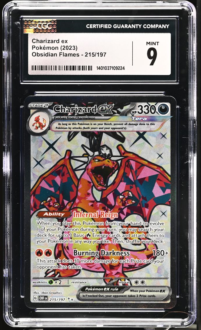 2023 #215 Obsidian Flames - OBF EN - English Charizard ex Ultra Rare Holo CGC 9 Pokemon