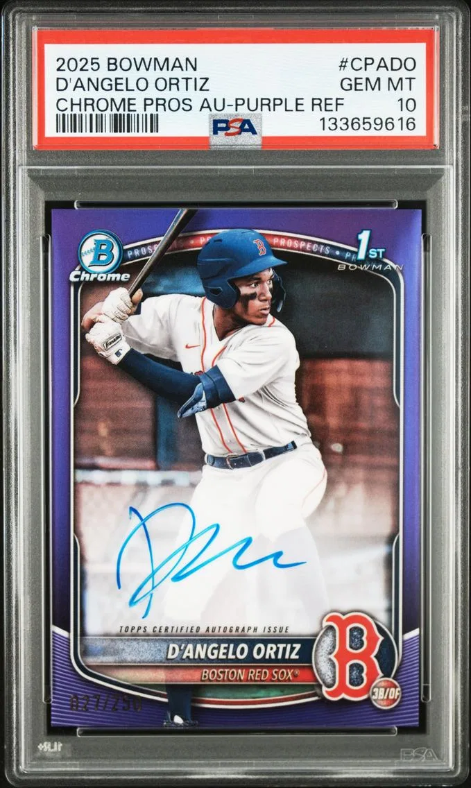 2025 #CPADO D'Angelo Ortiz PSA 10 Bowman Chrome Prospect Autographs
