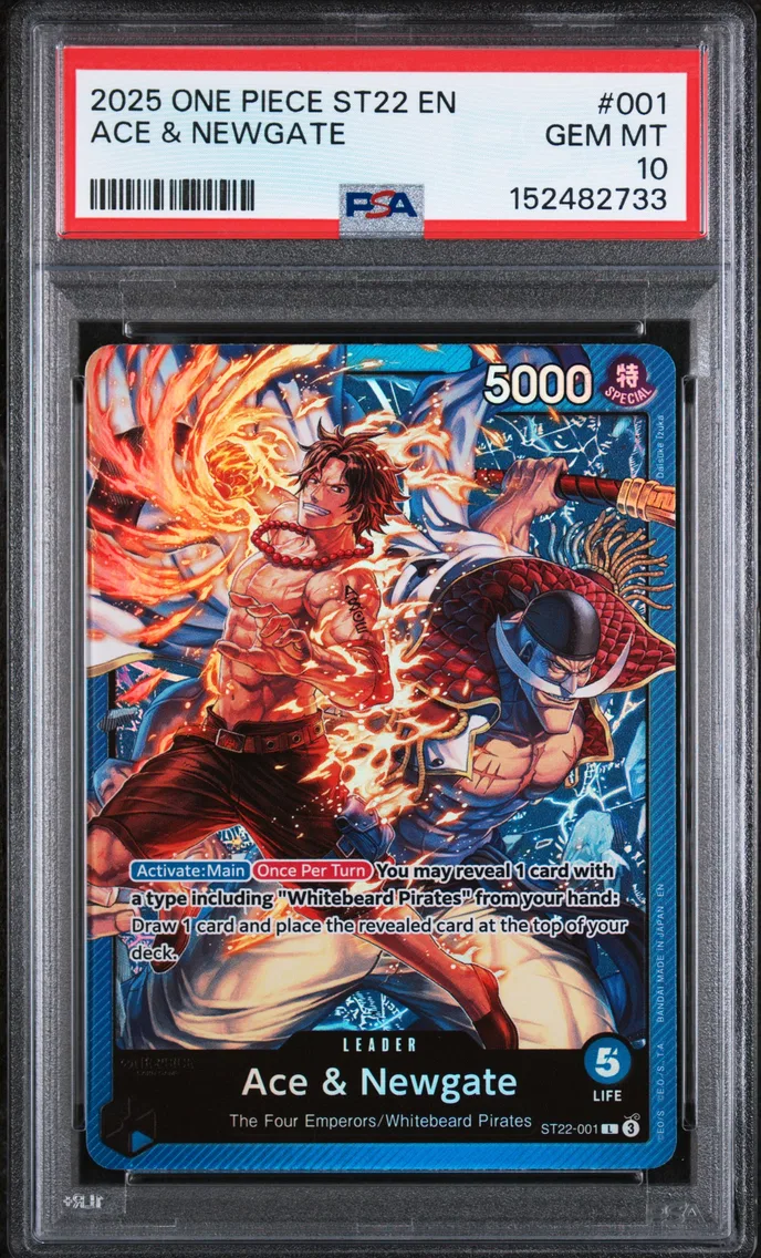 2025 #001 Ace & Newgate PSA 10 One Piece Starter Deck ST22-Ace & Newgate