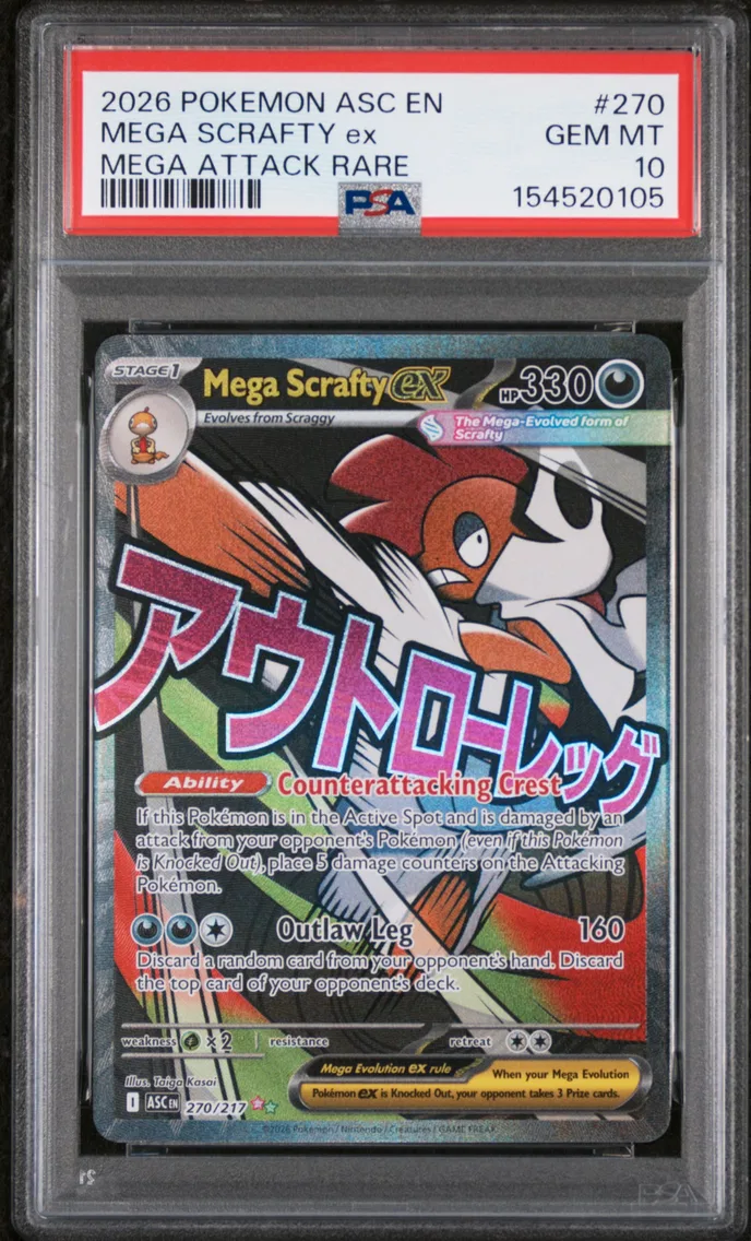 2026 #270 Mega Scrafty EX PSA 10 Asc EN-Ascended Heroes
