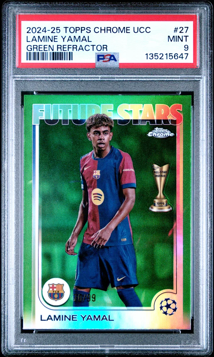 2024 #27 Lamine Yamal PSA 9 Topps Chrome UEFA Club Competitions