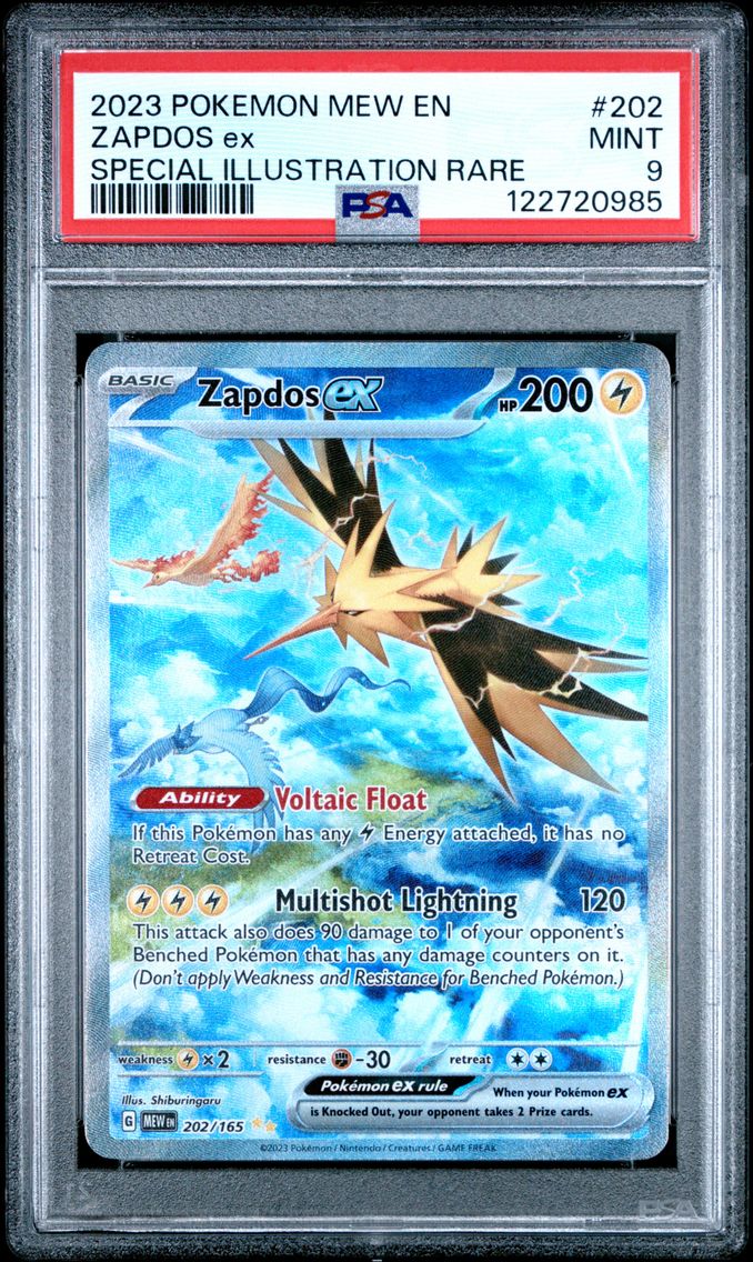 2023 #202 Zapdos EX PSA 9 Mew EN-151 Pokemon