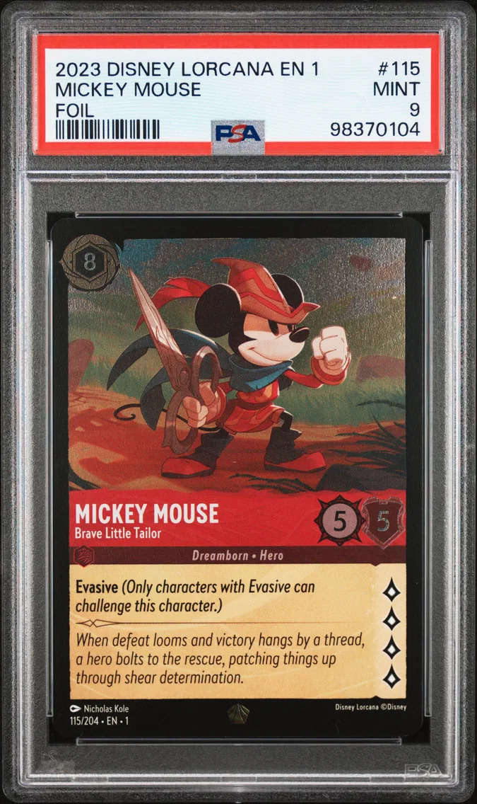 2023 #115 Mickey Mouse - Brave Little Tailor PSA 9 Disney Lorcana EN 1-the First Chapter