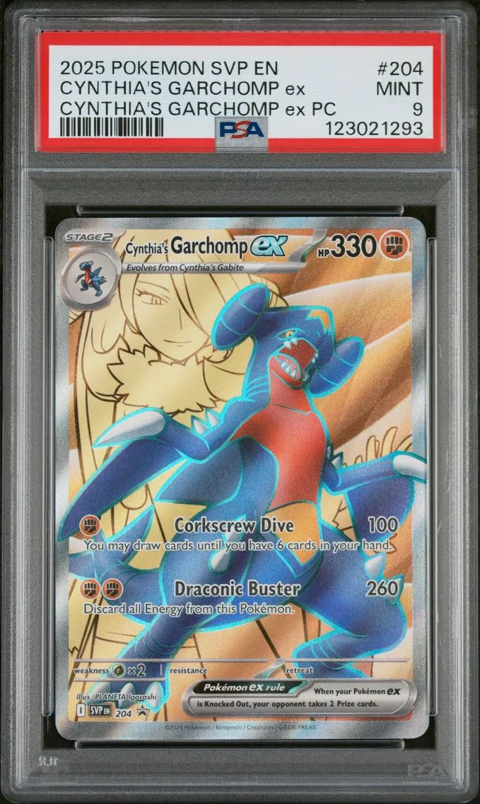 2025 #204 Cynthia's Garchomp EX PSA 9 Svp EN-SV Black Star Promo