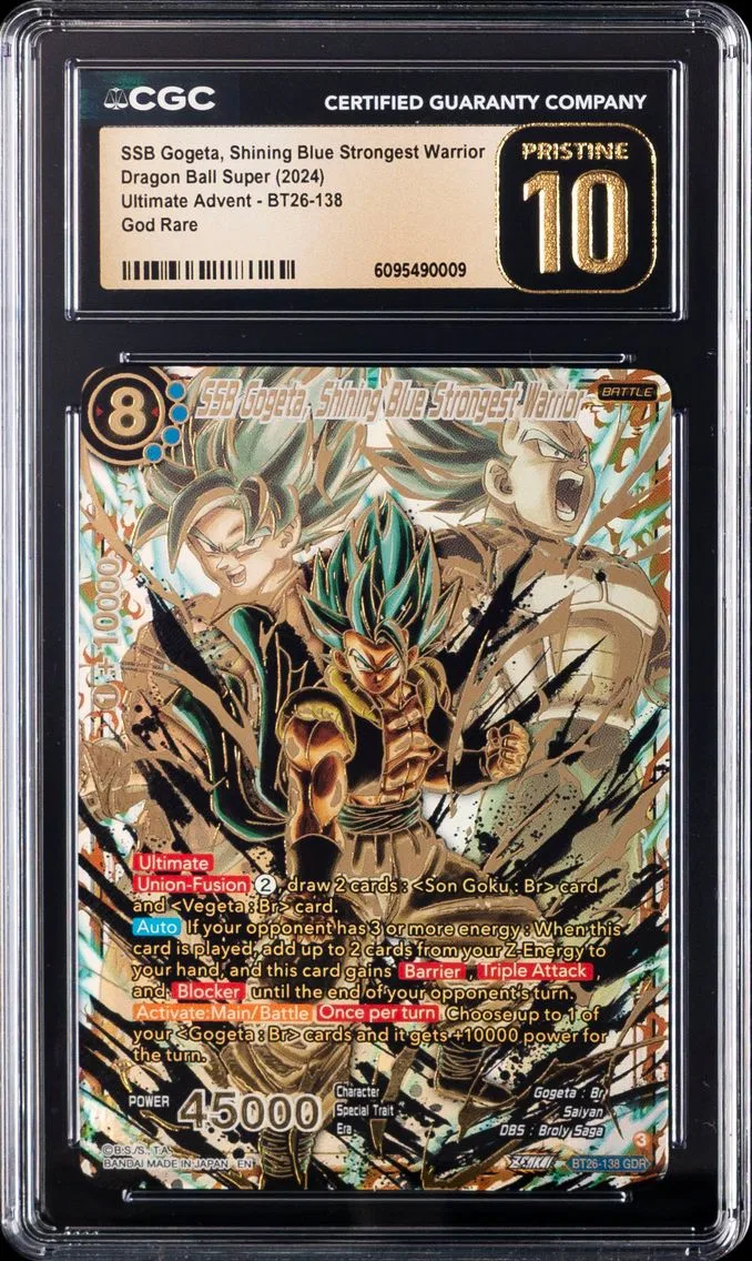 2024 #BT26-138 SSB Gogeta, Shining Blue Strongest Warrior CGC 10 Pristine Dragon Ball Super Card Game Masters Series 26 Ultimate Advent