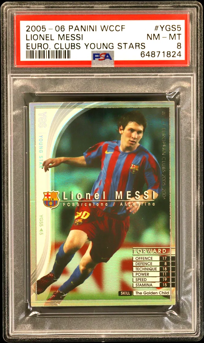 2005 #YGS5 Lionel Messi PSA 8 Panini Wccf European Clubs Young Stars