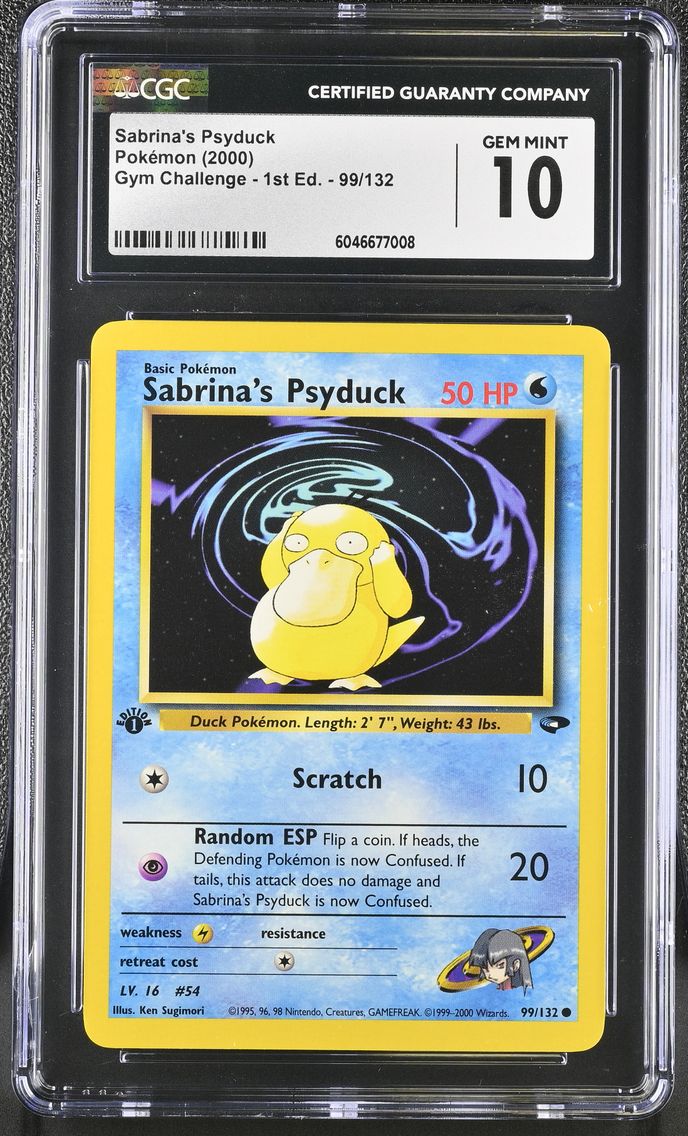 2000 #99 Sabrina's Psyduck CGC 10 Gym Challenge - 1st Edition - English