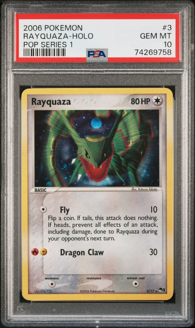 2006 #3 Rayquaza-Holo PSA 10 Pop Series 1 Pokemon
