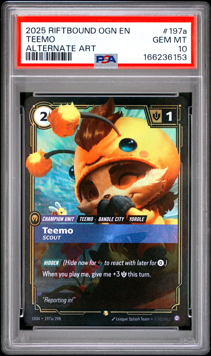 2025 #197a Teemo - Scout PSA 10 Riftbound: League of Legends Ogn-Origins
