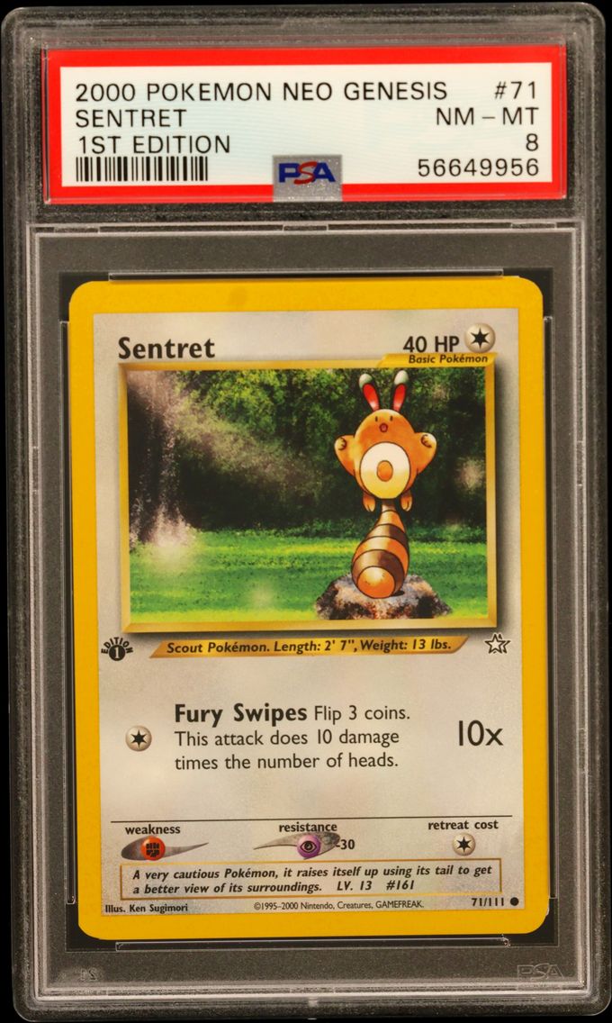 2000 #71 Sentret PSA 8 Base Poke