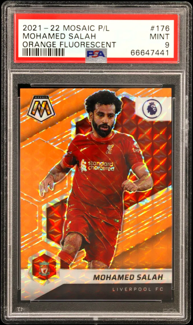 2021 #176 Mohamed Salah PSA 9 Panini Mosaic Premier League