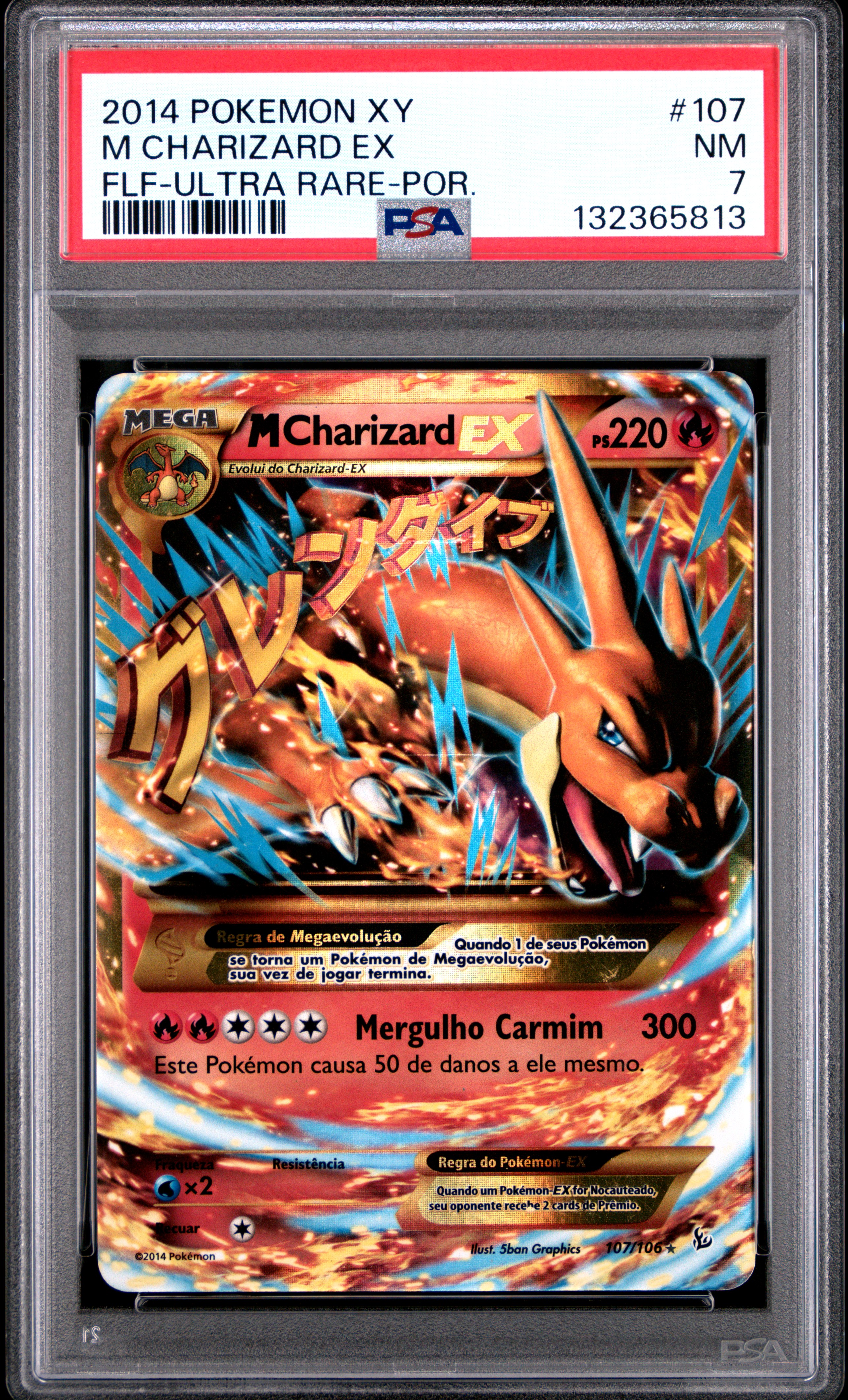 2014 #107 M Charizard Ex PSA 7 Xy Flashfire