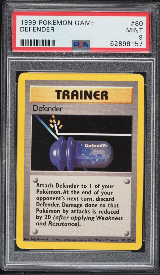 1999 Pokemon Base Set Defender #80 PSA 9 MINT