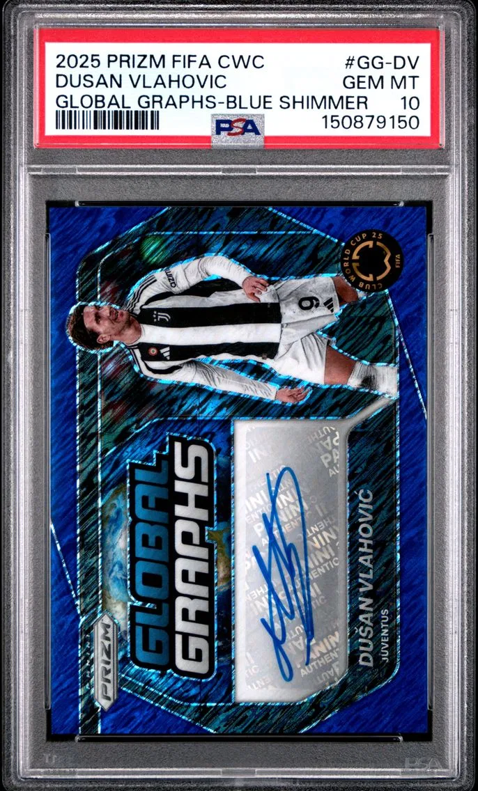 2025 #GG-DV Dusan Vlahovic PSA 10 Panini Prizm FIFA Club World Cup Global Graphs