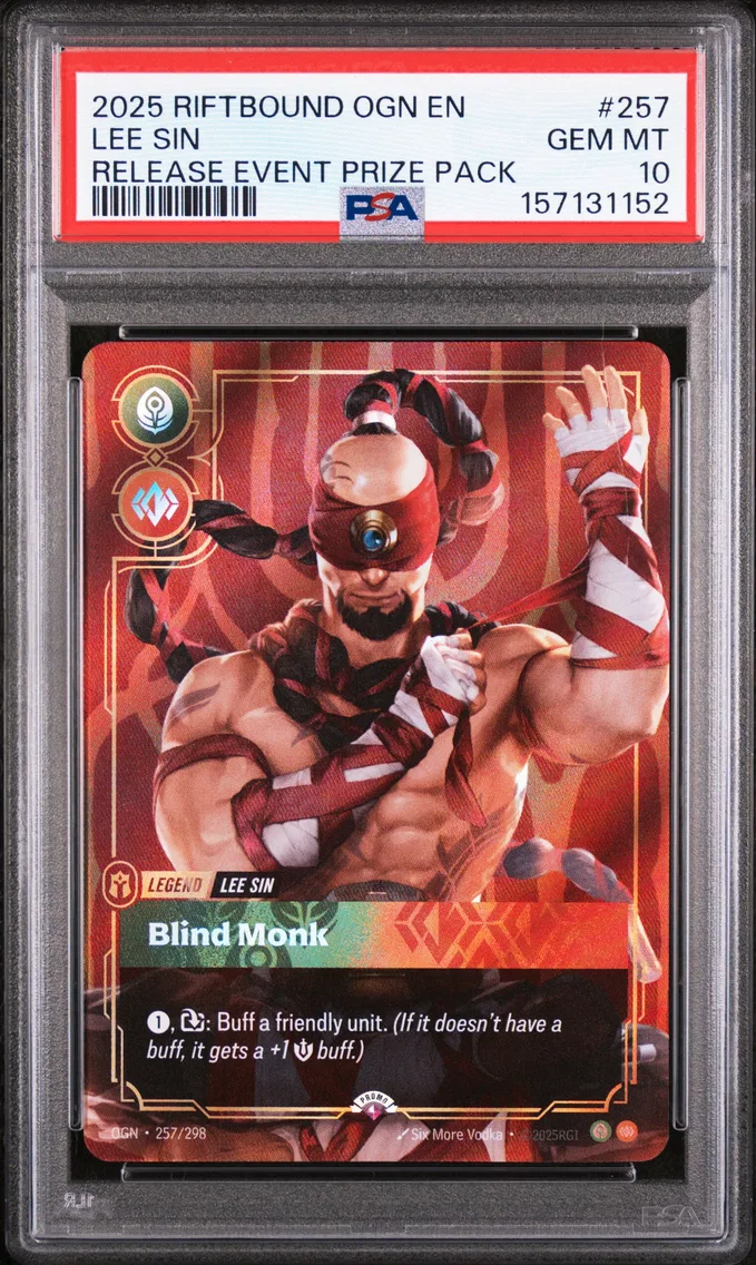 2025 #257 Lee Sin - Blind Monk PSA 10 Riftbound: League of Legends Ogn-Origins