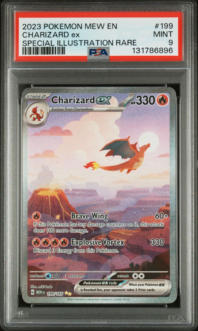 2023 #199 Charizard EX PSA 9 Mew